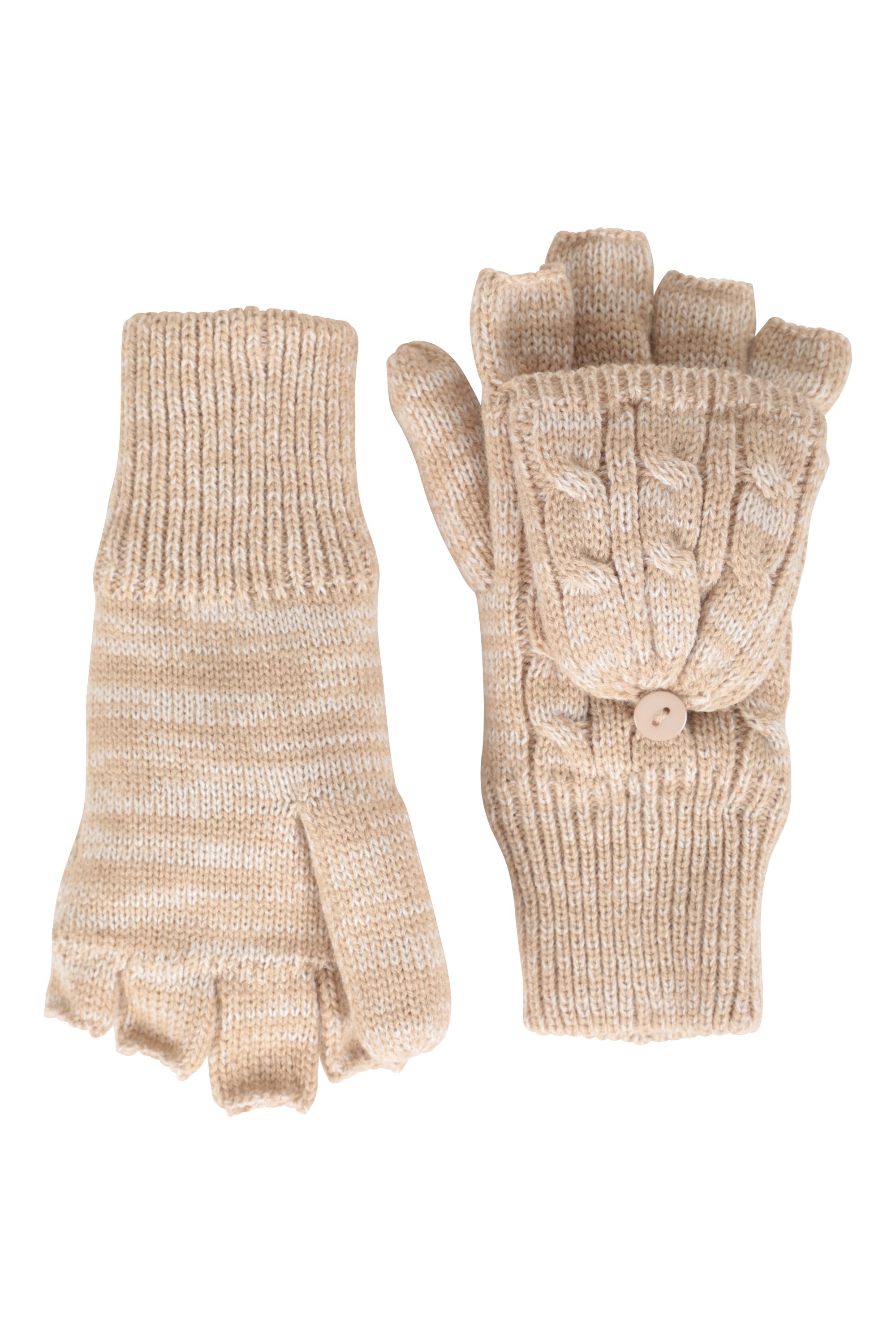 Plush Fur Lined Womens Fingerless Mittens