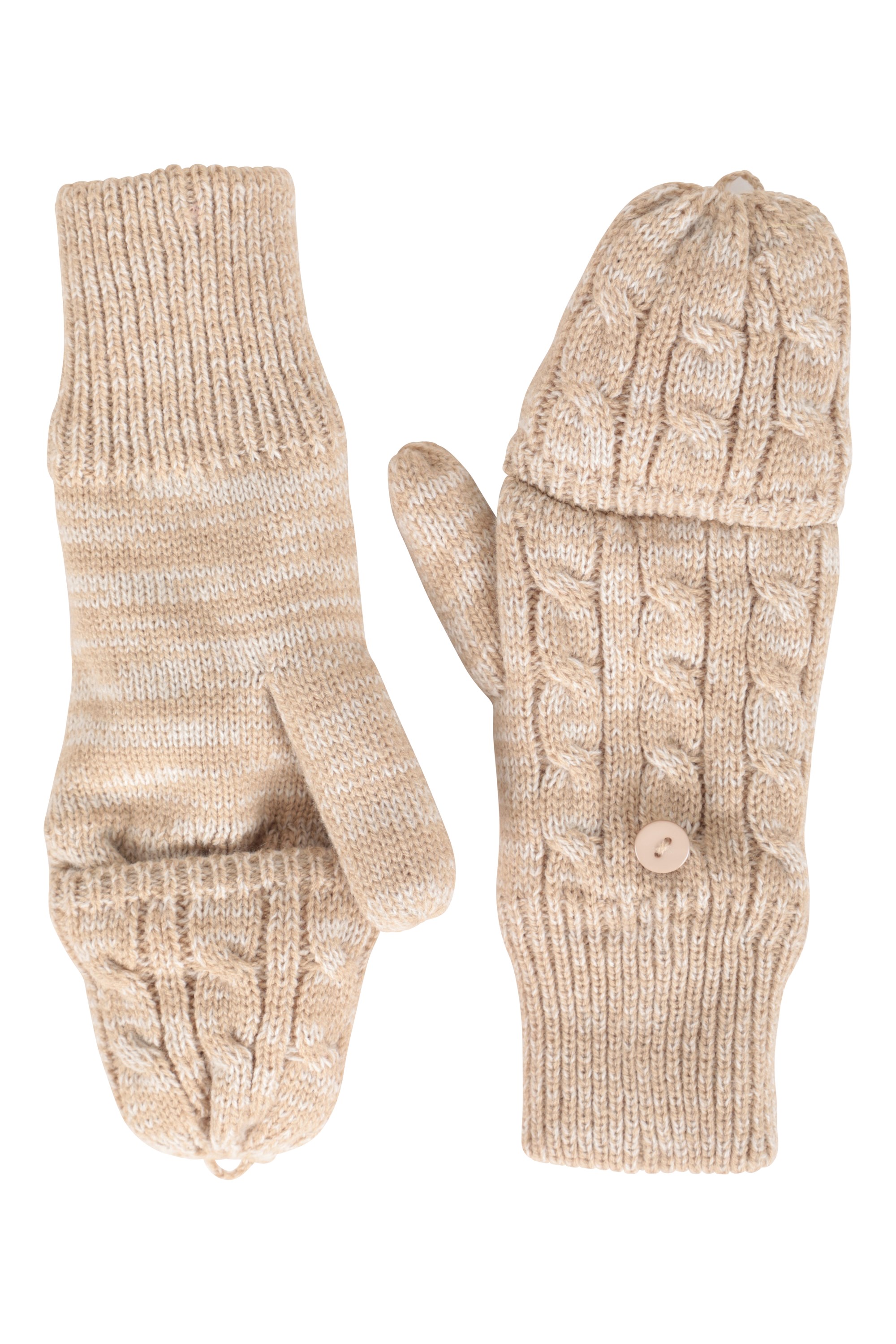 Plush Fur Lined Womens Fingerless Mittens