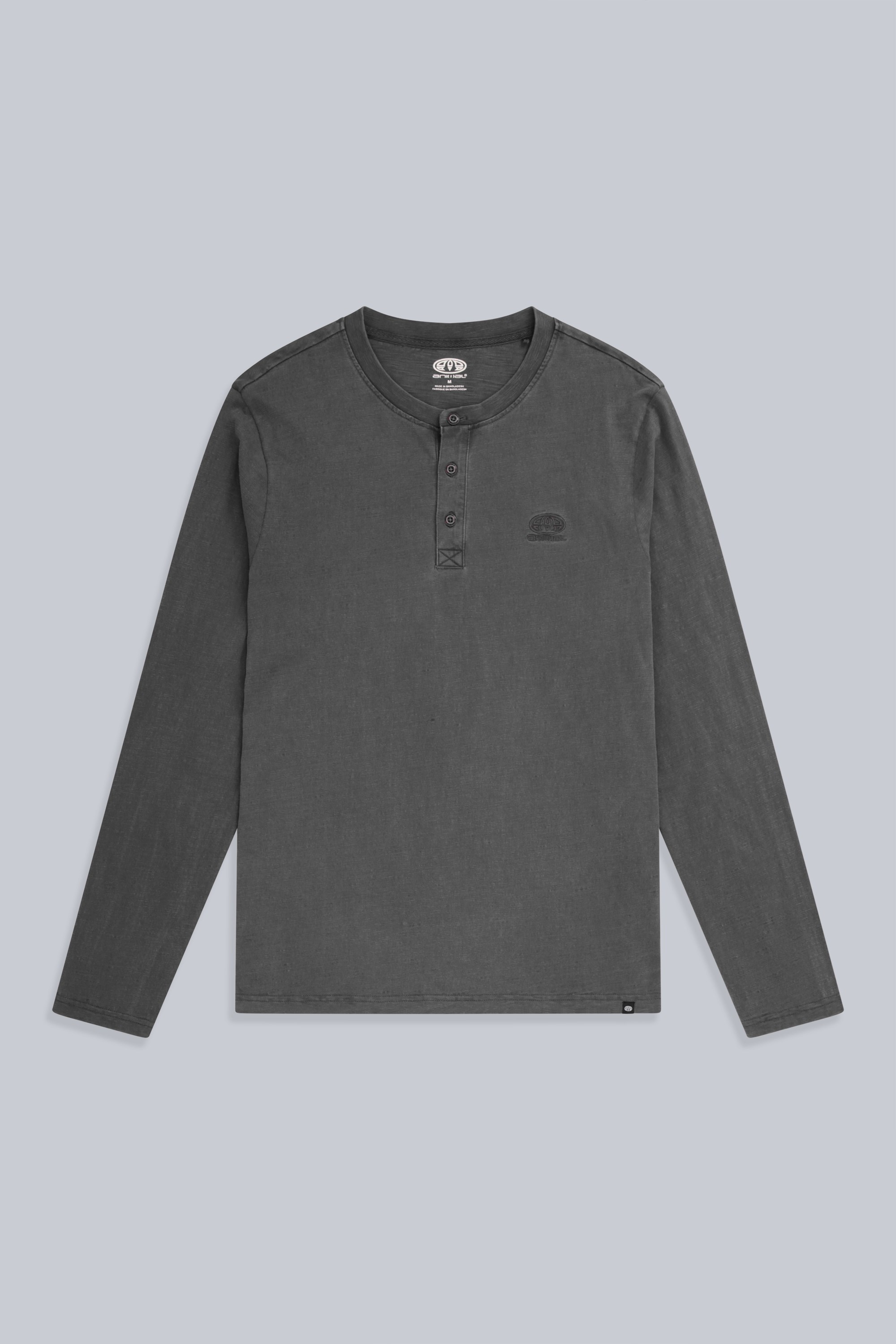 【NOAH】HENLEY TEE R6138 Noah Mens Henley Top - Charcoal – Animal