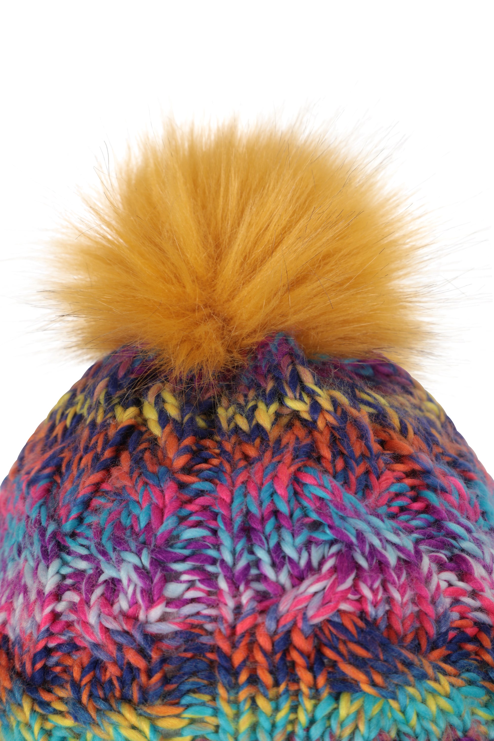 Rainbow Geneva Sherpa Lined Womens Pom Beanie