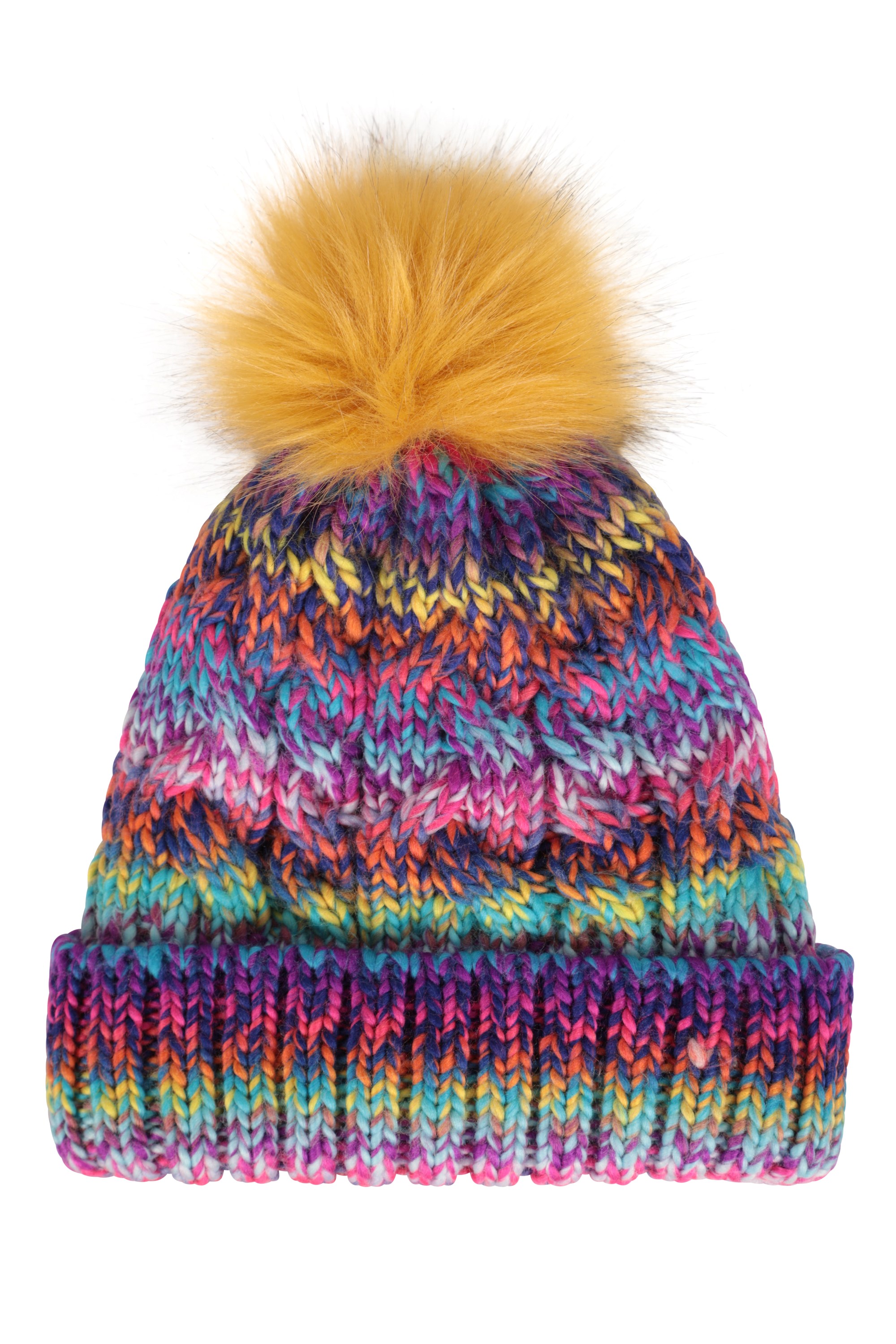Rainbow Geneva Sherpa Lined Womens Pom Beanie | Mountain