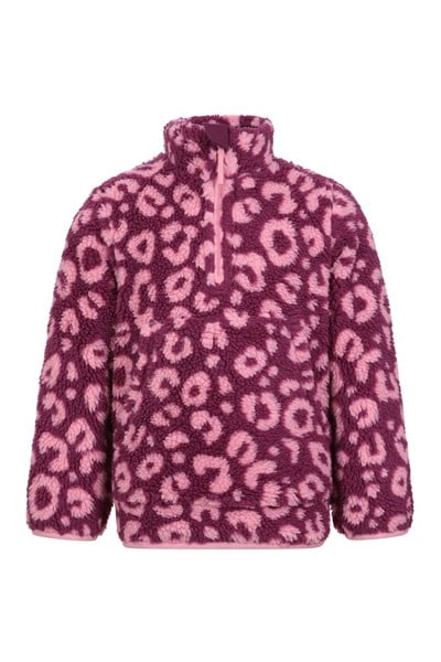 Ember Printed Kids Borg Fleece - Pink