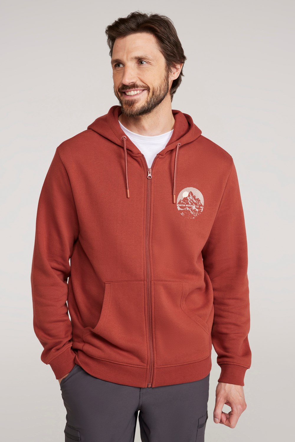 Mountain Warehouse Mens Adventure Mountain Graphic Full Zip Hoodie