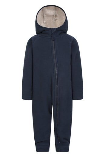 Aspen Kids Sherpa Lined Fleece Suit Navy