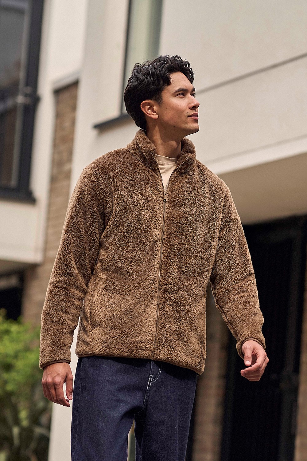 Chaqueta polar de peluche animal para hombre caballero cálida cremallera completa ropa exterior capa intermedia suave - Imagen 17 de 47