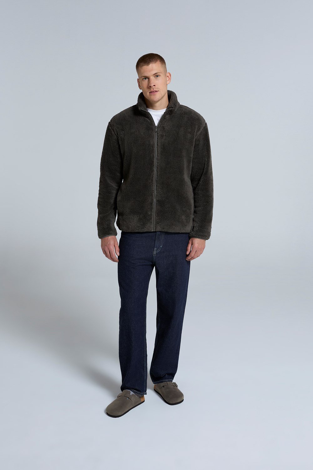 Chaqueta polar de peluche animal para hombre caballero cálida cremallera completa ropa exterior capa intermedia suave - Imagen 30 de 47
