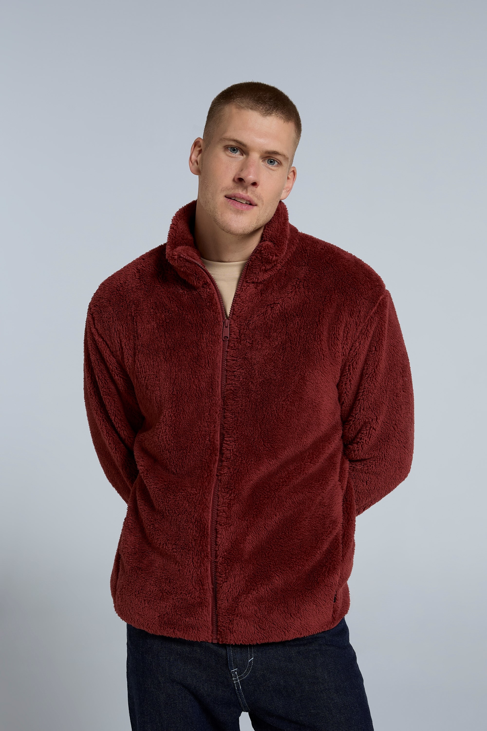 Mens teddy fleece jacket sale