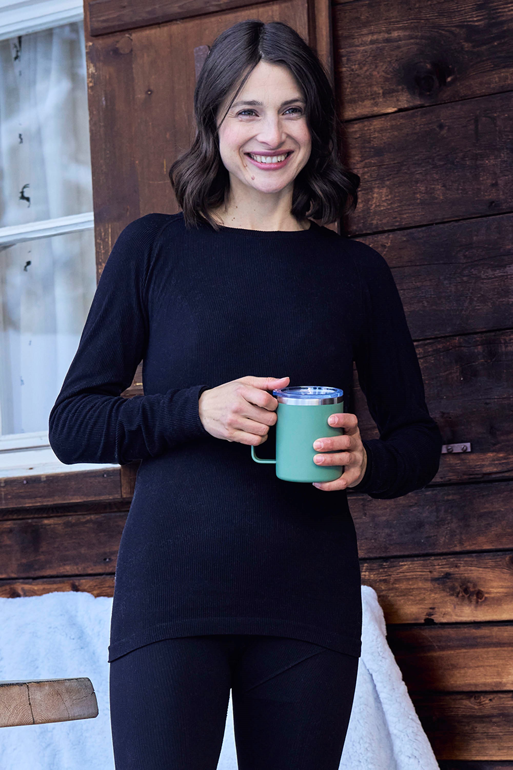 Ladies black thermal top clearance