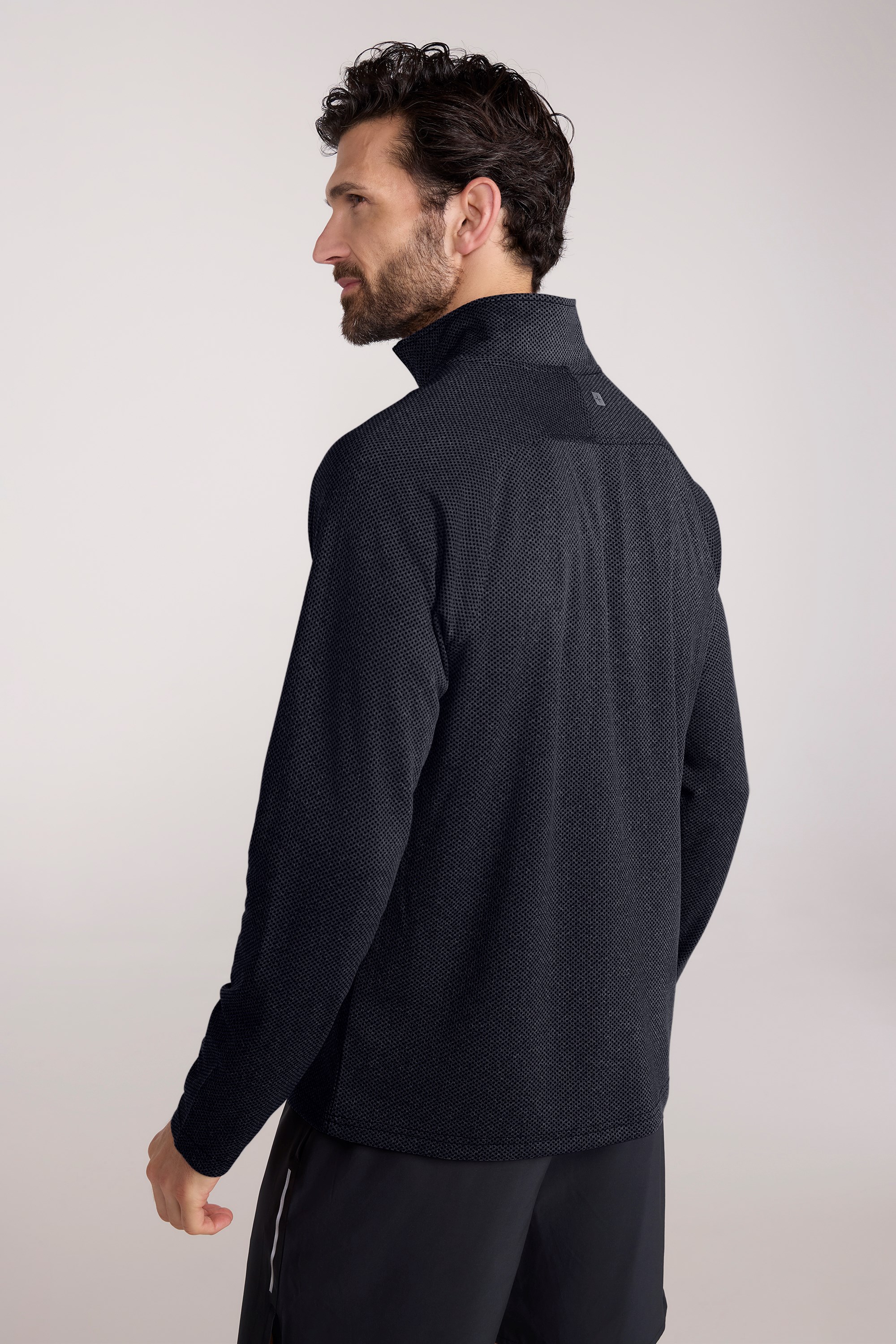 Top Spin Mens Textured Half-Zip Midlayer