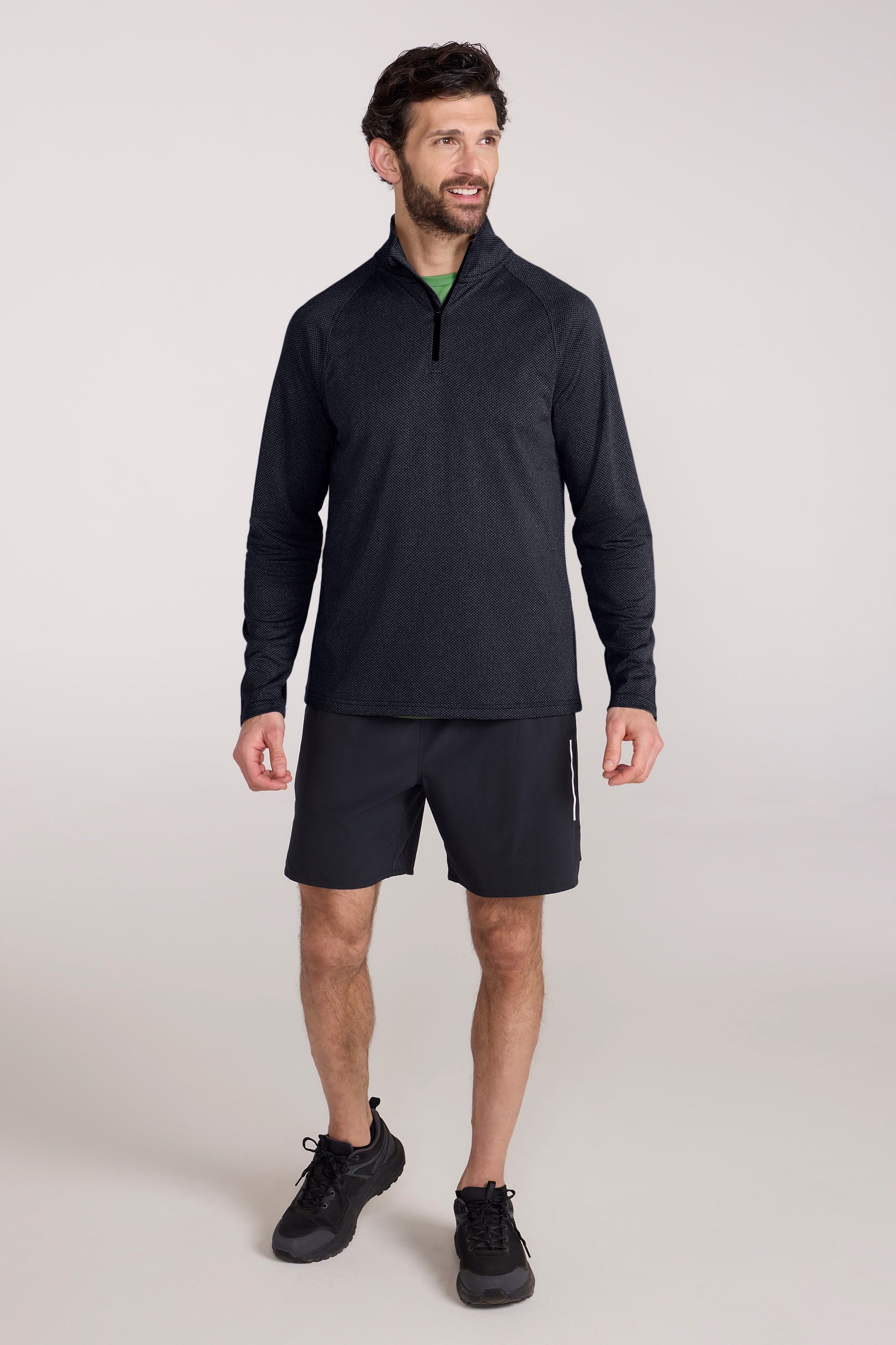 Top Spin Mens Textured Half-Zip Midlayer | Mountain Warehouse GB