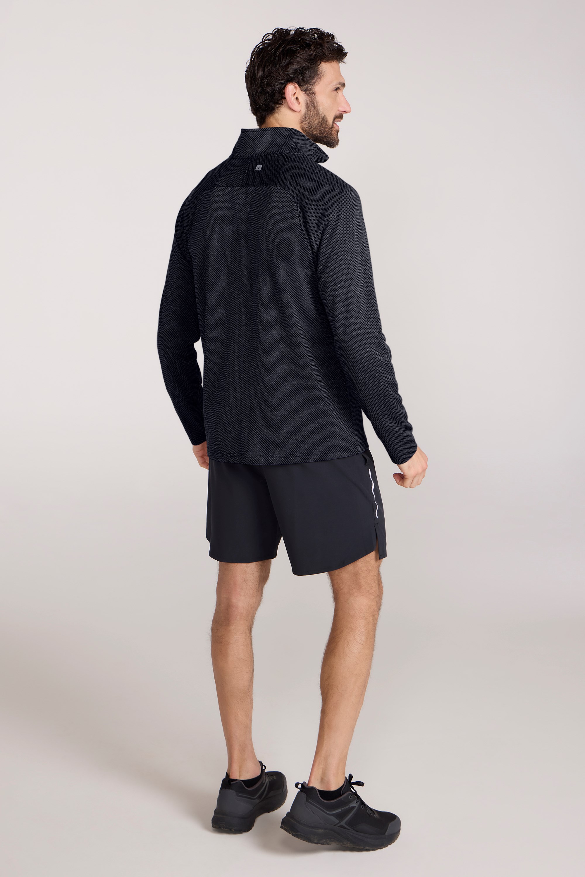 Top Spin Mens Textured Half-Zip Midlayer