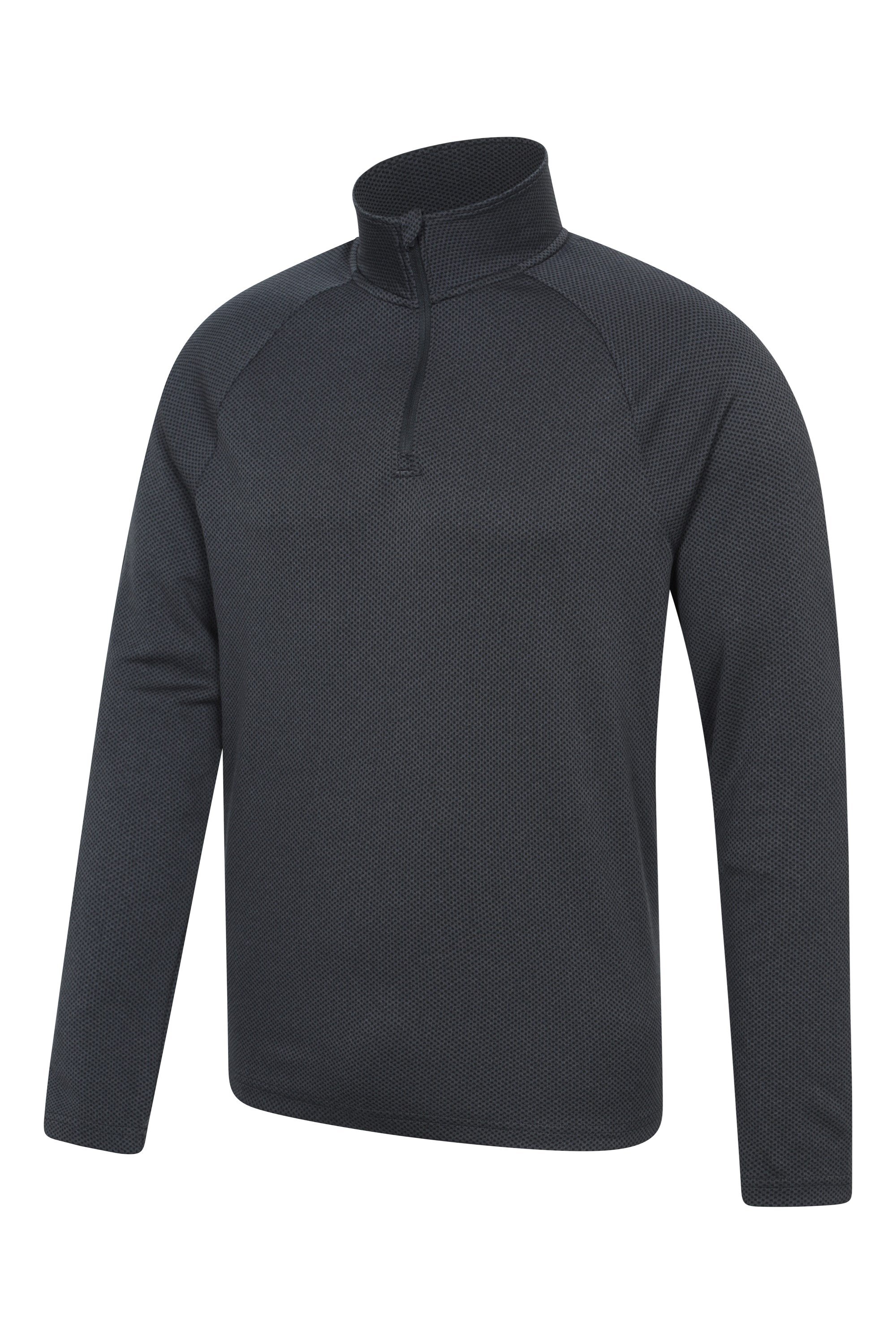 Top Spin Mens Textured Half-Zip Midlayer