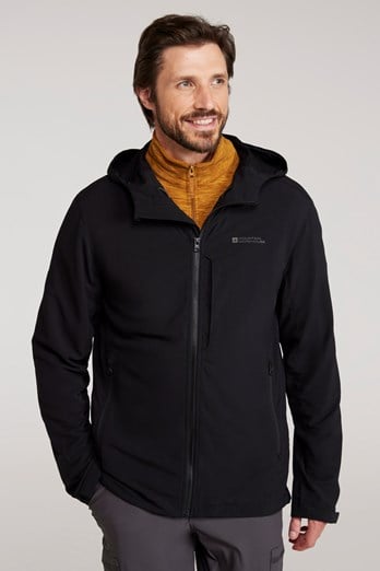 Retreat Mens Packable Softshell Jacket Black