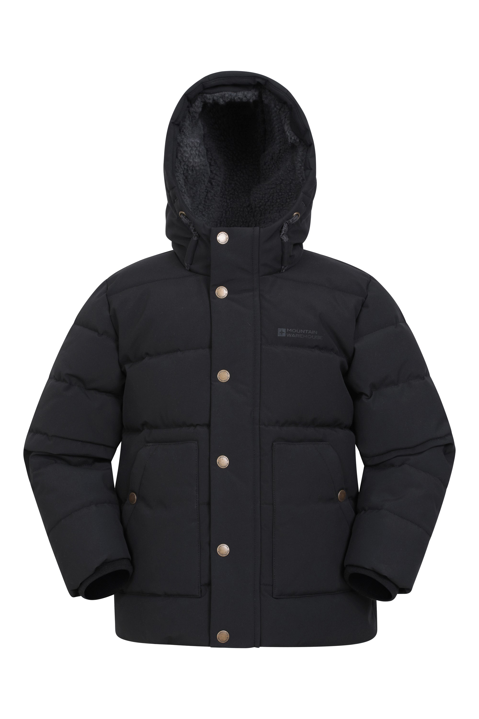 Mountain Warehouse Manta Kids Sherpa Lined Jacket Black Size 5 6