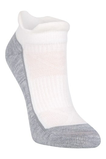 Seamless Womens Merino Anti-Blister Trainer Socks White