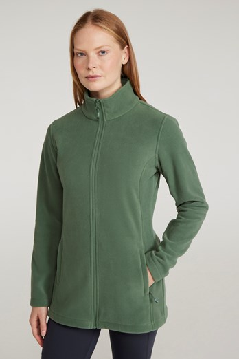 Hythe Womens Long Line Fleece Khaki