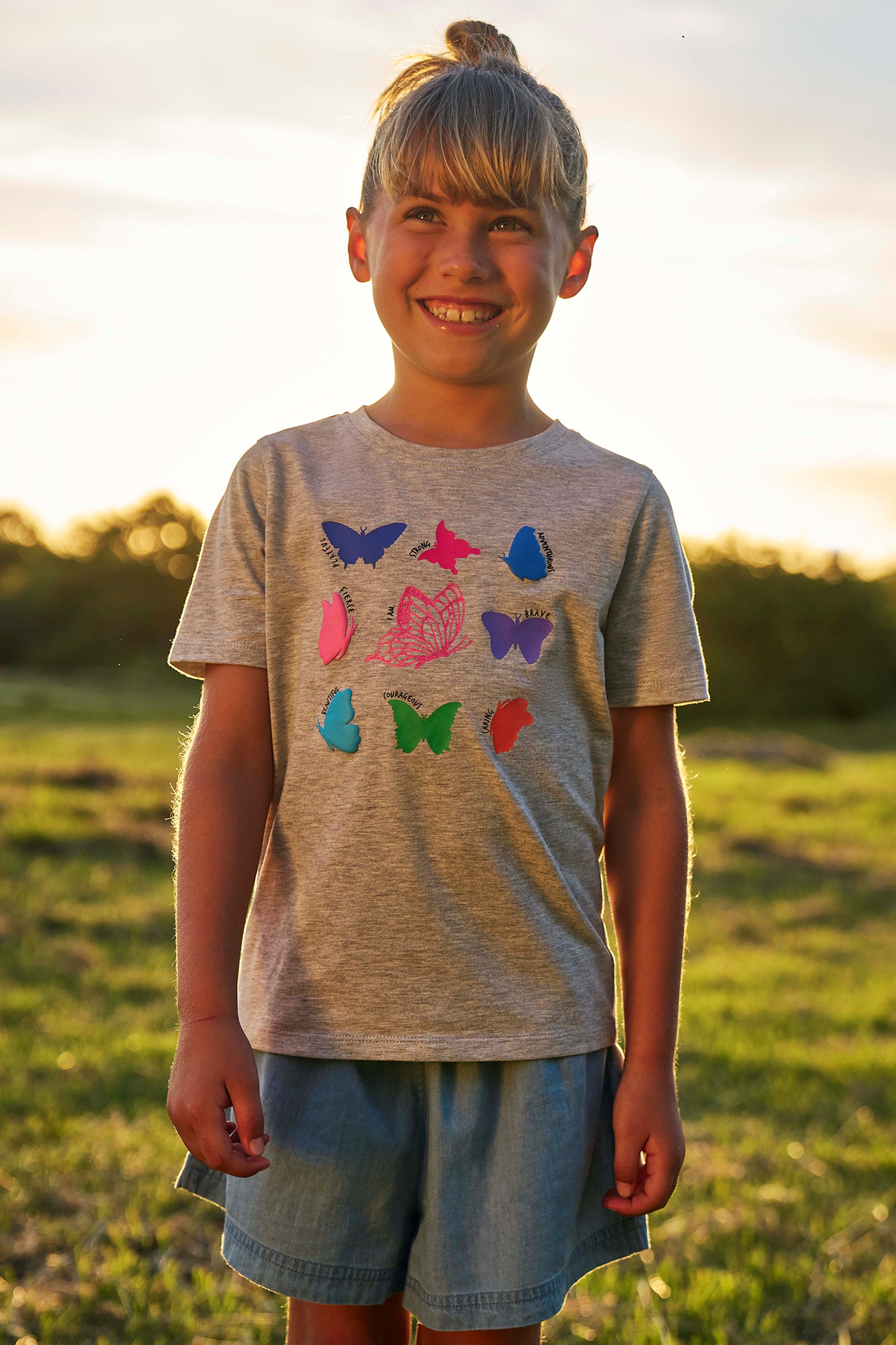 Glitter Butterfly Kids Tee