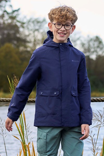Coast Kids Jersey Lined Waterproof Jacket - Navy