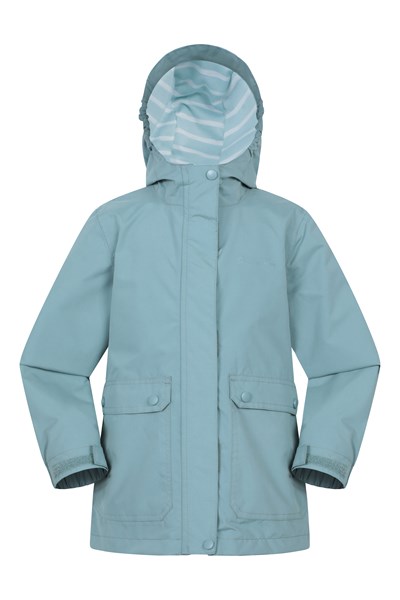 Coast Kids Jersey Lined Waterproof Jacket - Green