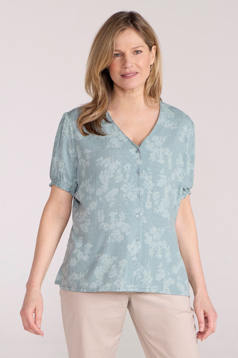 Mountain Warehouse Cannes Womens Button Through V-Neck Top Shirt - Picture 12 of 33