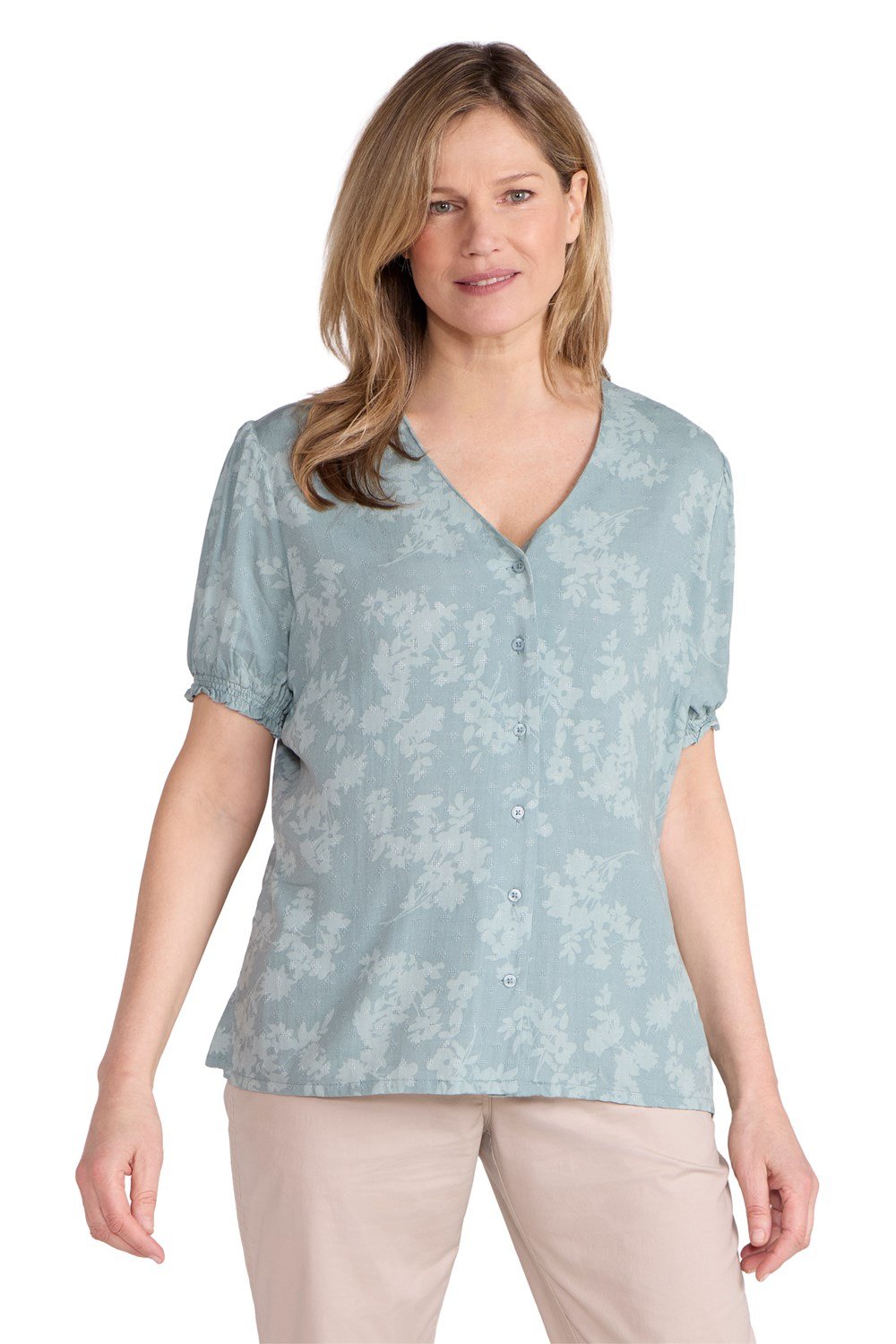 Mountain Warehouse Cannes Womens Button Through V-Neck Top Shirt - Picture 22 of 33
