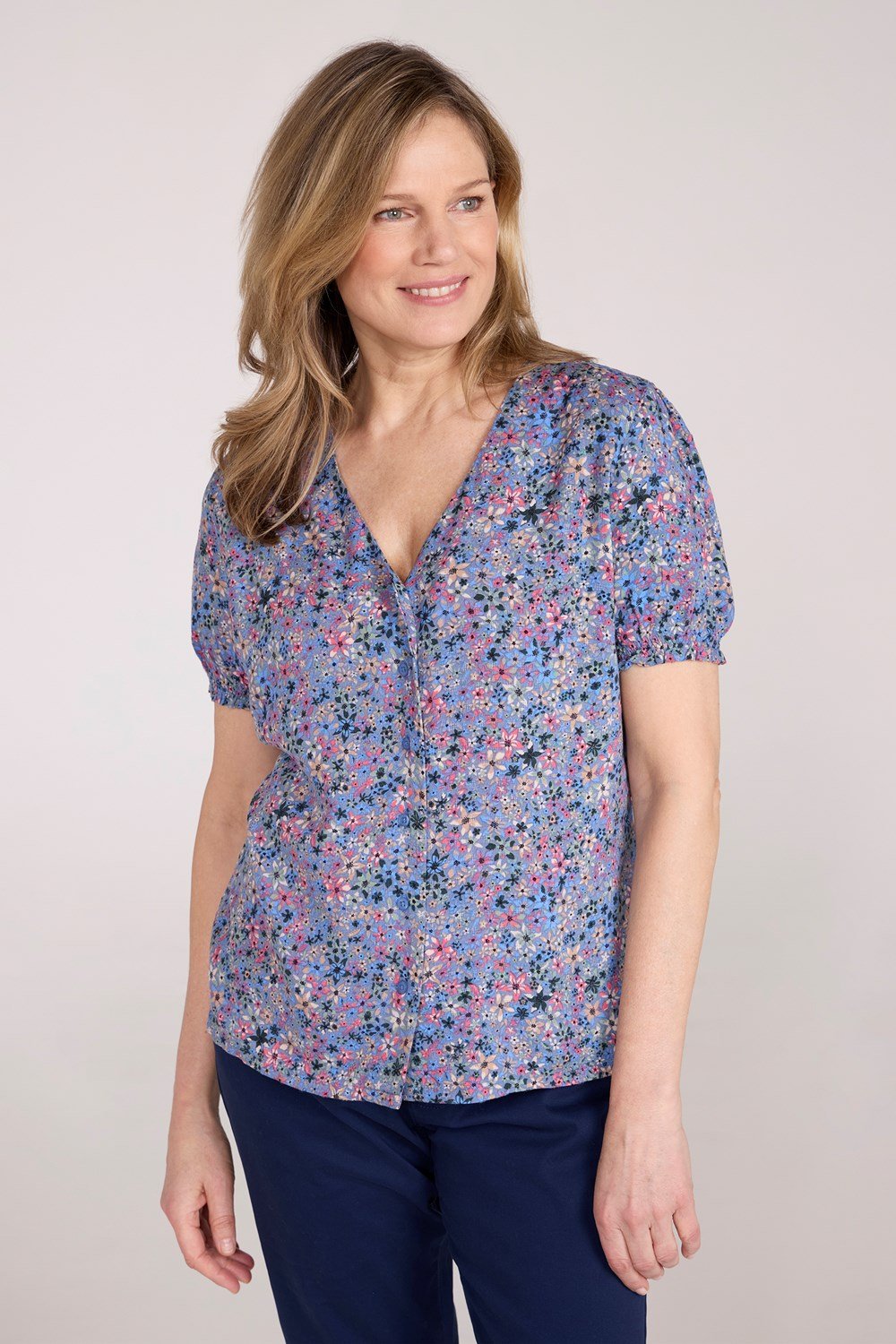 Mountain Warehouse Cannes Womens Button Through V-Neck Top Shirt - Picture 23 of 33