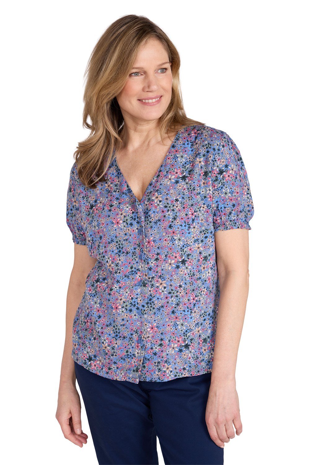 Mountain Warehouse Cannes Womens Button Through V-Neck Top Shirt - Picture 33 of 33
