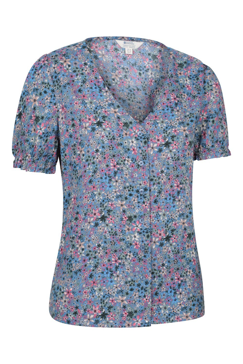 Mountain Warehouse Cannes Womens Button Through V-Neck Top Shirt - Picture 29 of 33