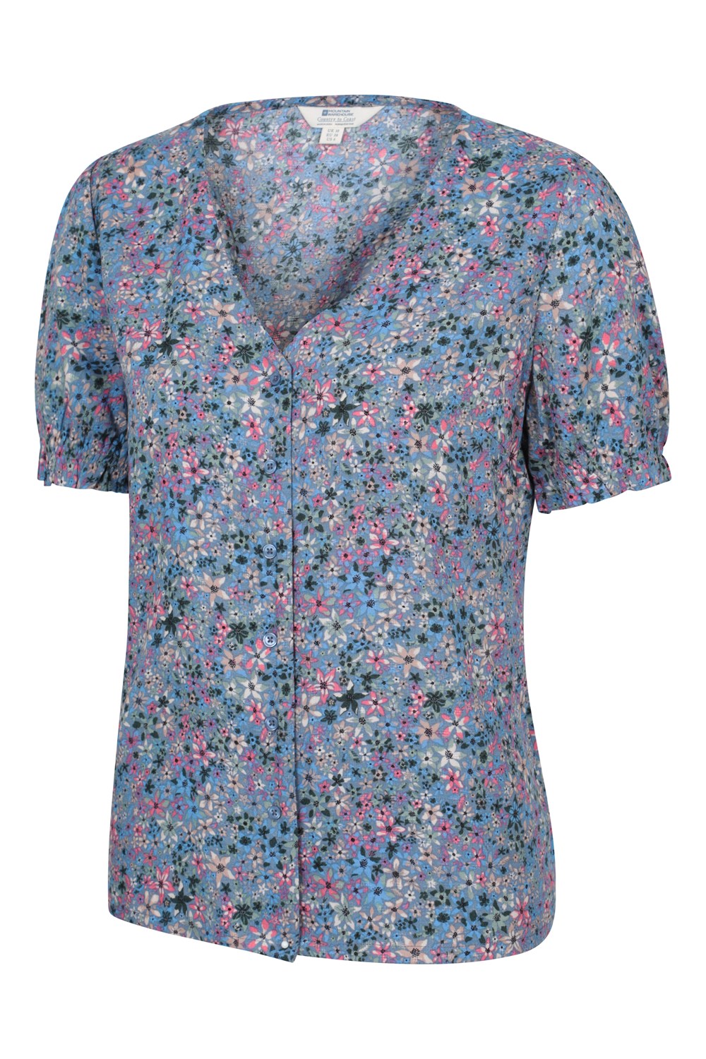 Mountain Warehouse Cannes Womens Button Through V-Neck Top Shirt - Picture 31 of 33