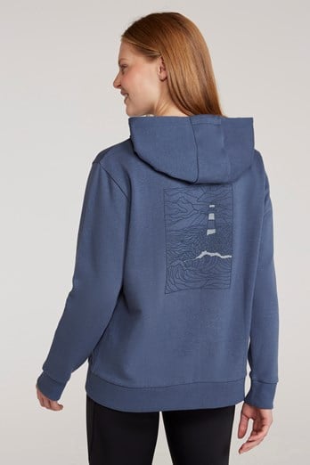 Printed Lighthouse Womens Hoodie Blue