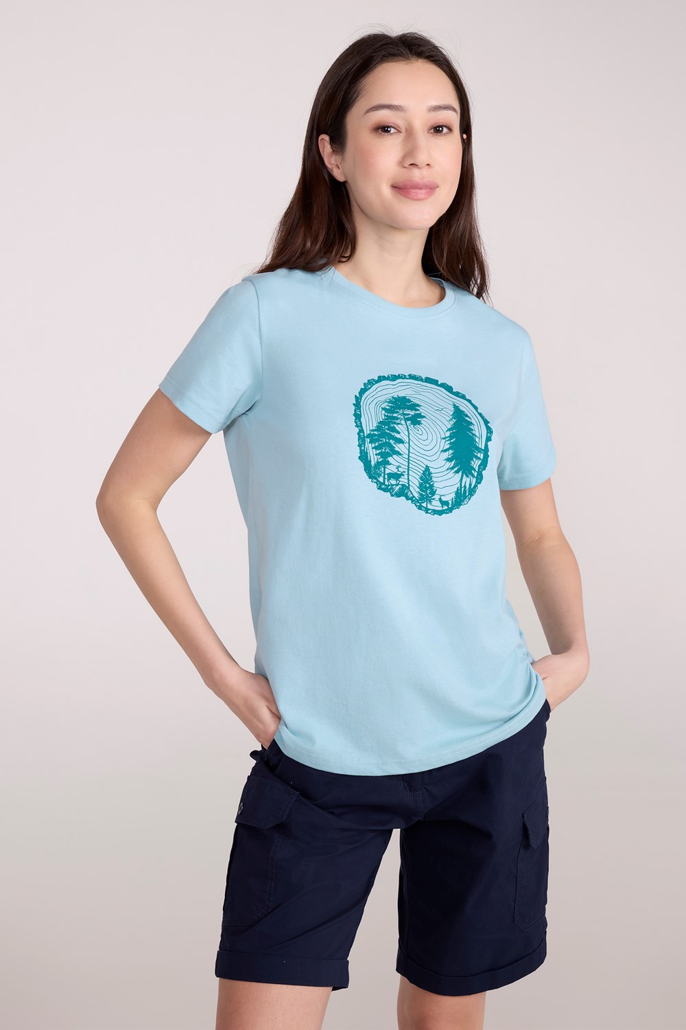 Mountain Warehouse Womens Printed Wms Tree Ring Relaxed T-Shirt - Picture 13 of 31