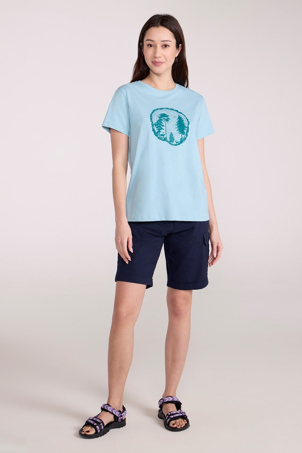 Mountain Warehouse Womens Printed Wms Tree Ring Relaxed T-Shirt - Picture 15 of 31