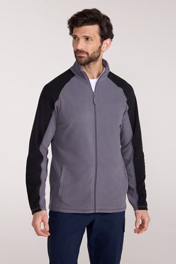 Ashbourne Mens Full Zip Fleece Dark Grey