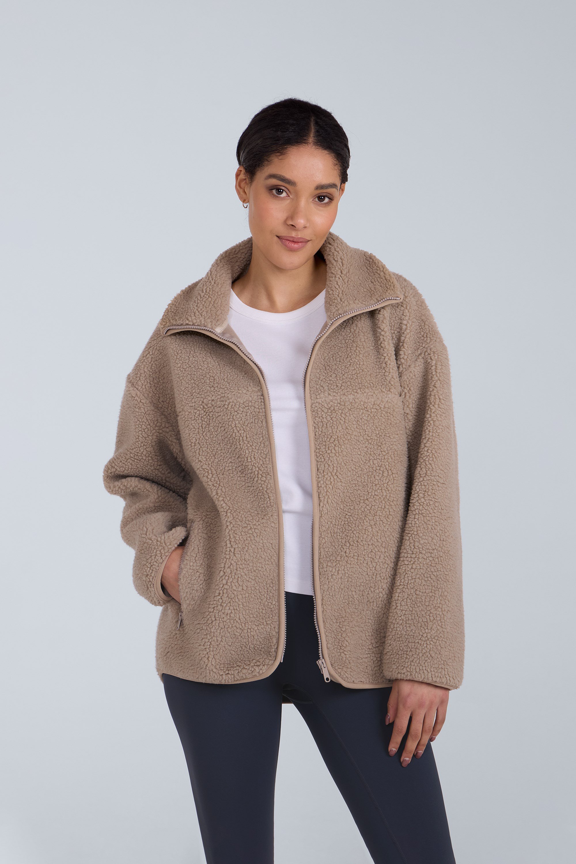 Anna Womens Sherpa Full Zip Fleece
