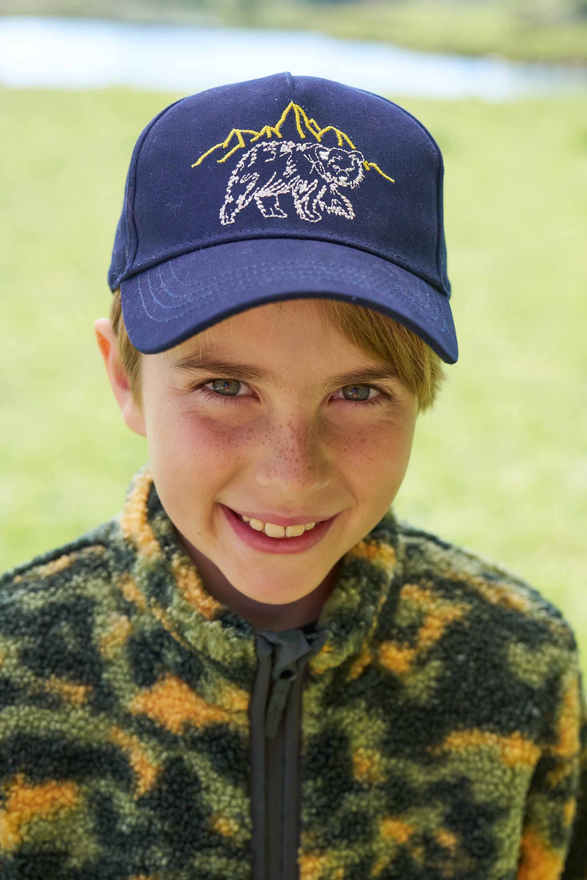 Bear Embroidered Kids Cap