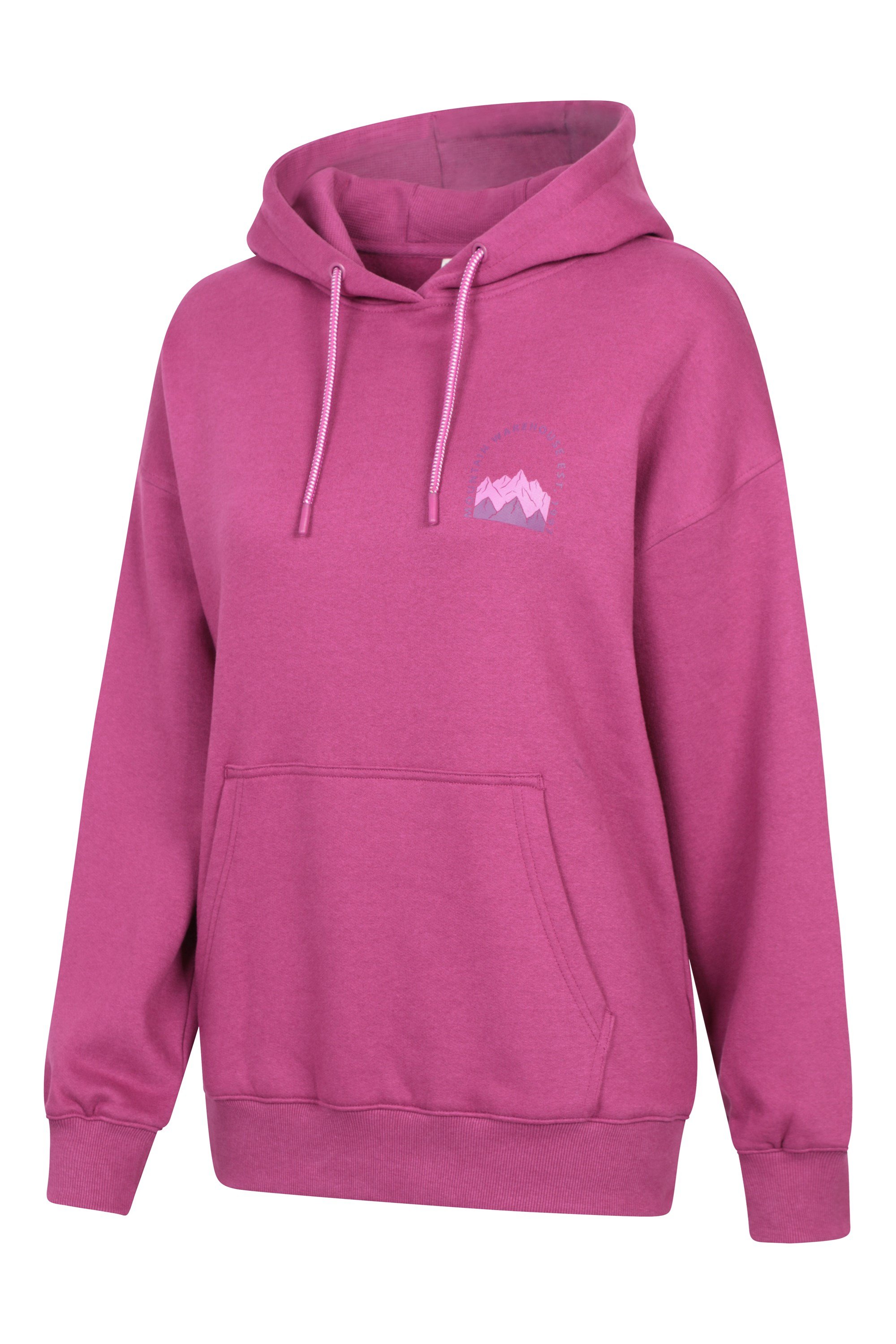 Printed Mountain Scene Womens Relaxed Fit Hoodie