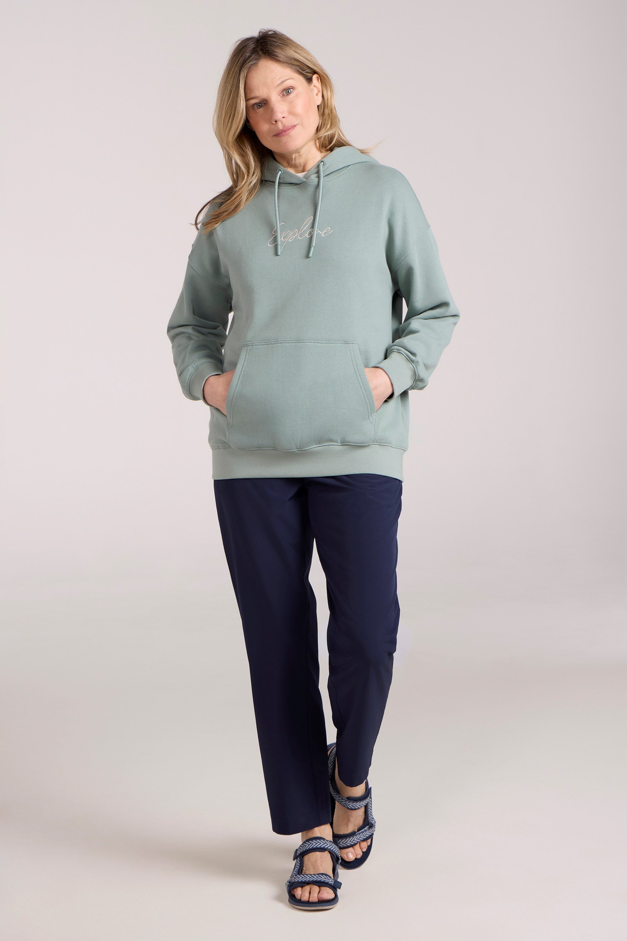Printed Explore Womens Relaxed Fit Hoodie