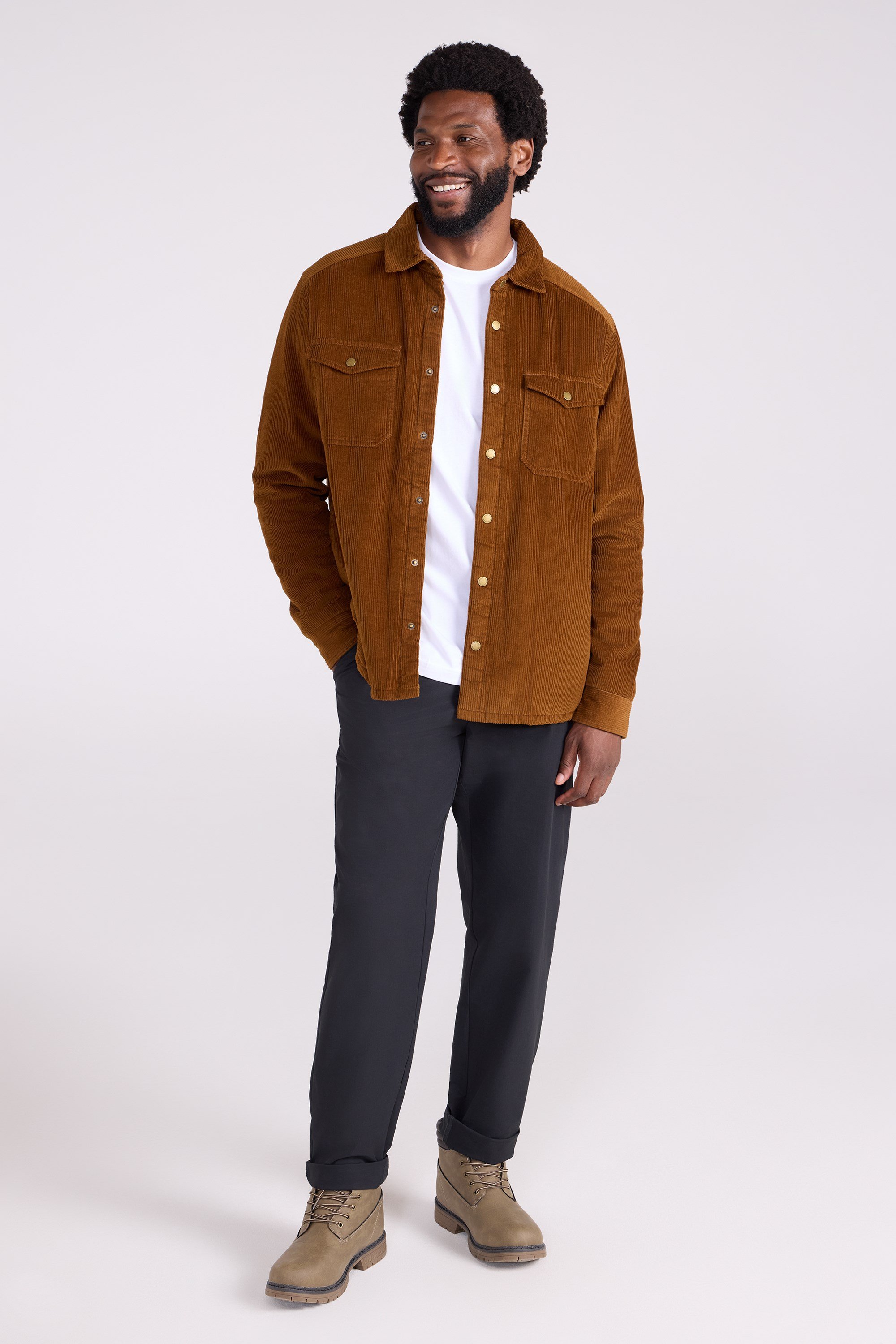 Chiswick Mens Cord Borg Lined Overshirt