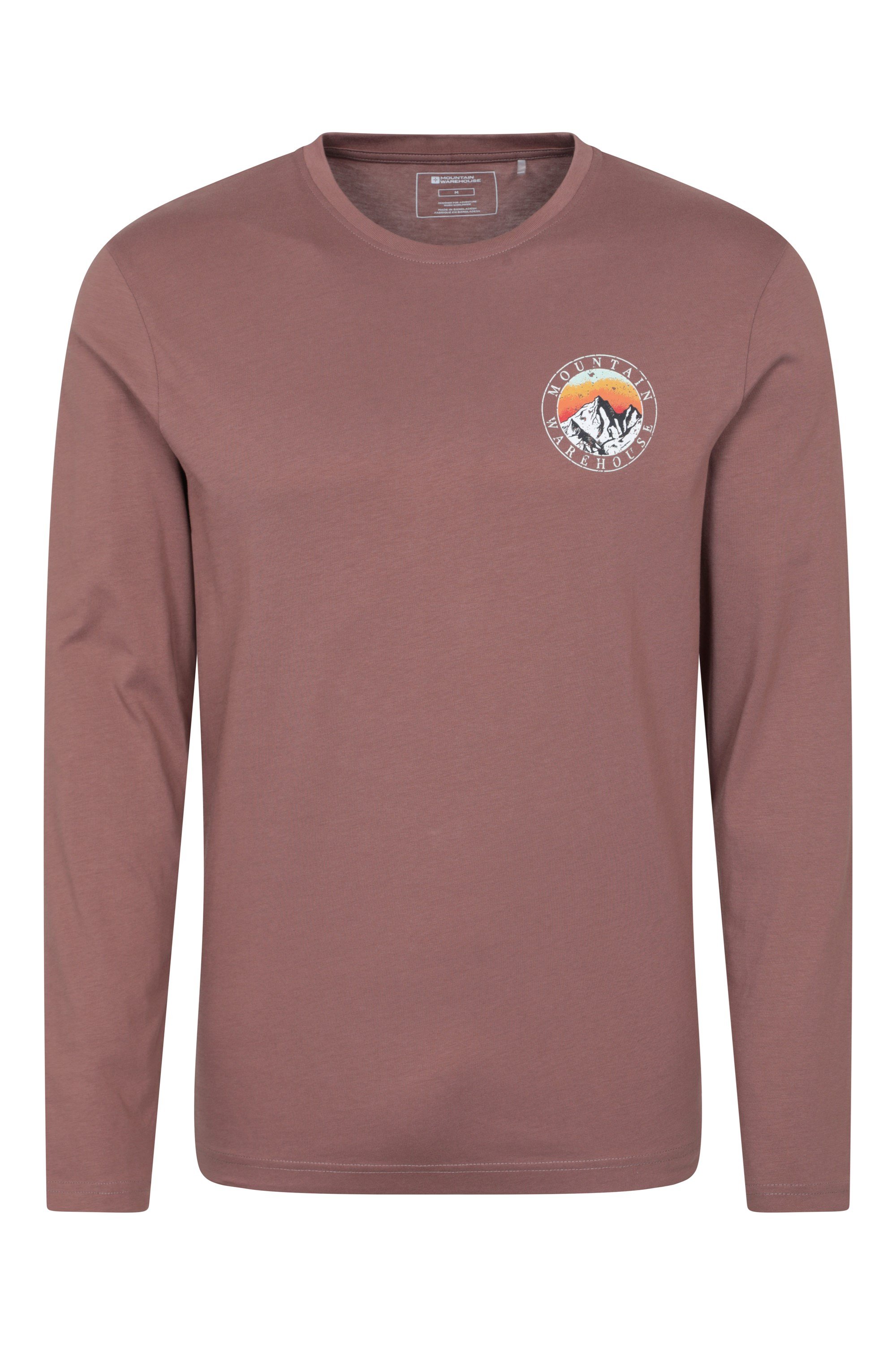 Circle Mountain Sunset Graphic Long Sleeve T-Shirt