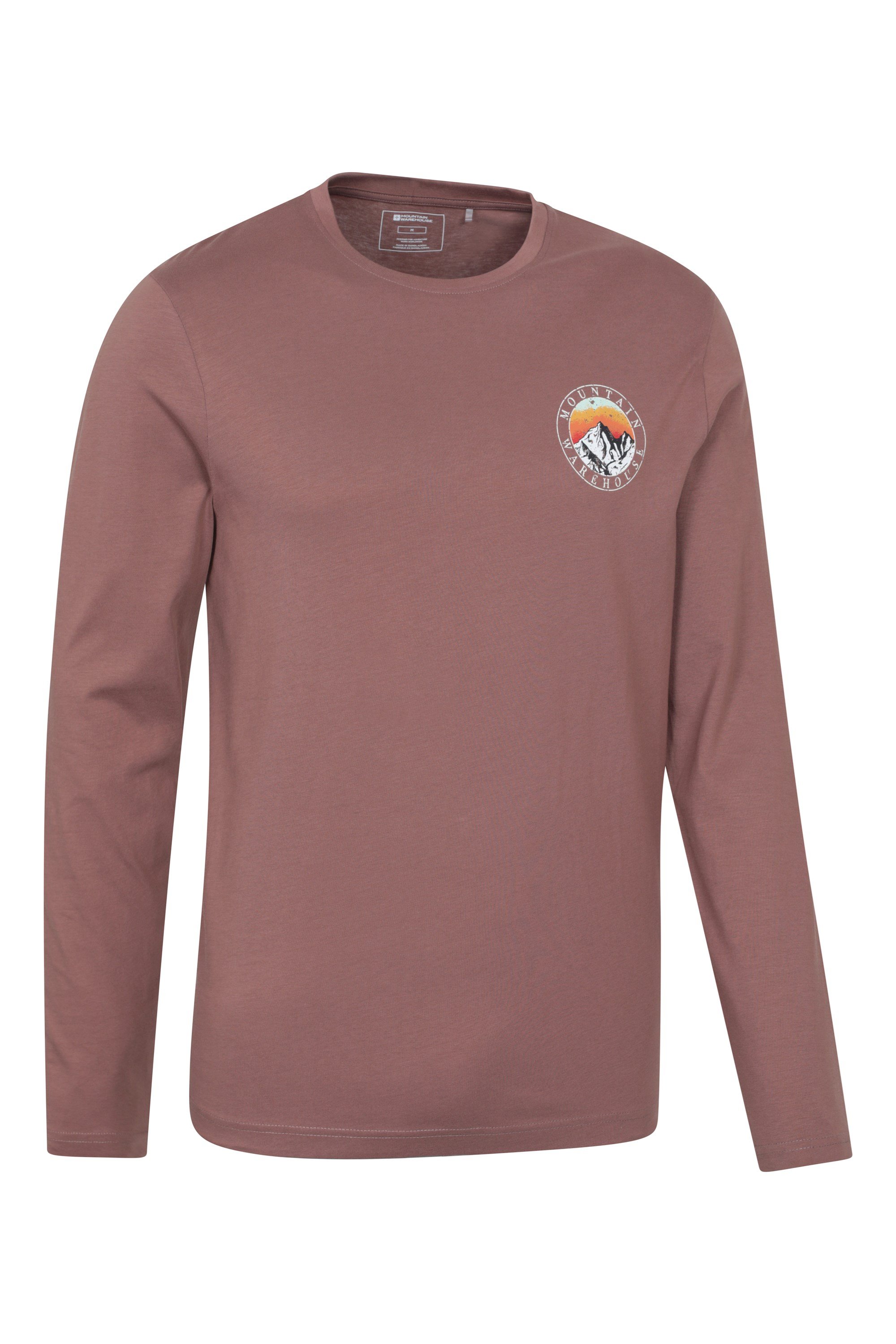 Circle Mountain Sunset Graphic Long Sleeve T-Shirt