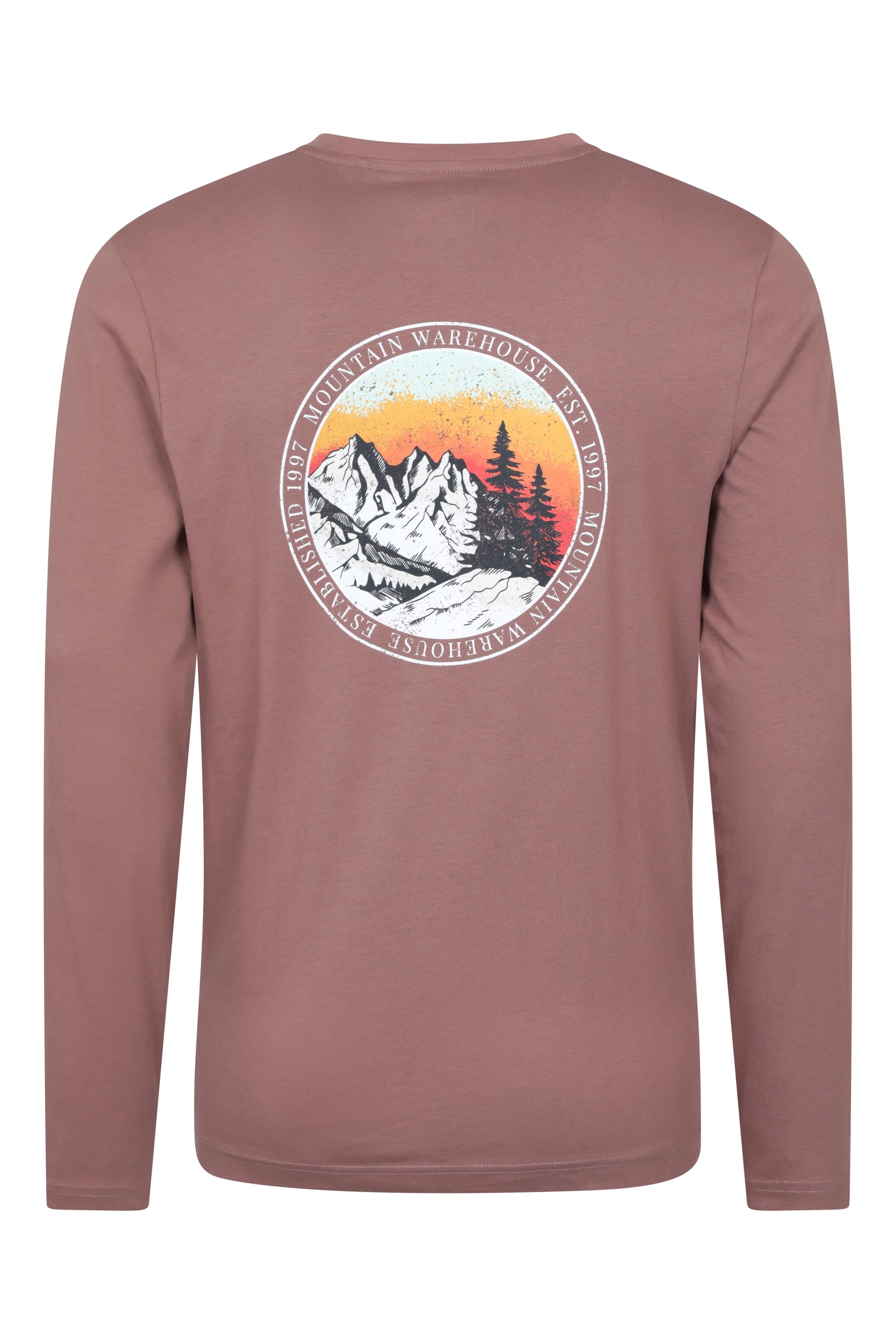 Circle Mountain Sunset Graphic Long Sleeve T-Shirt