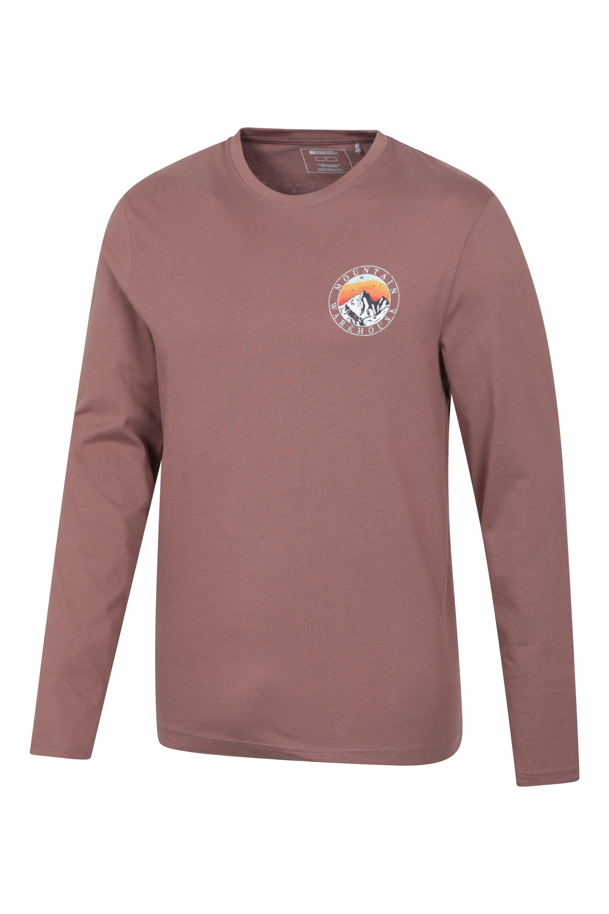 Circle Mountain Sunset Graphic Long Sleeve T-Shirt
