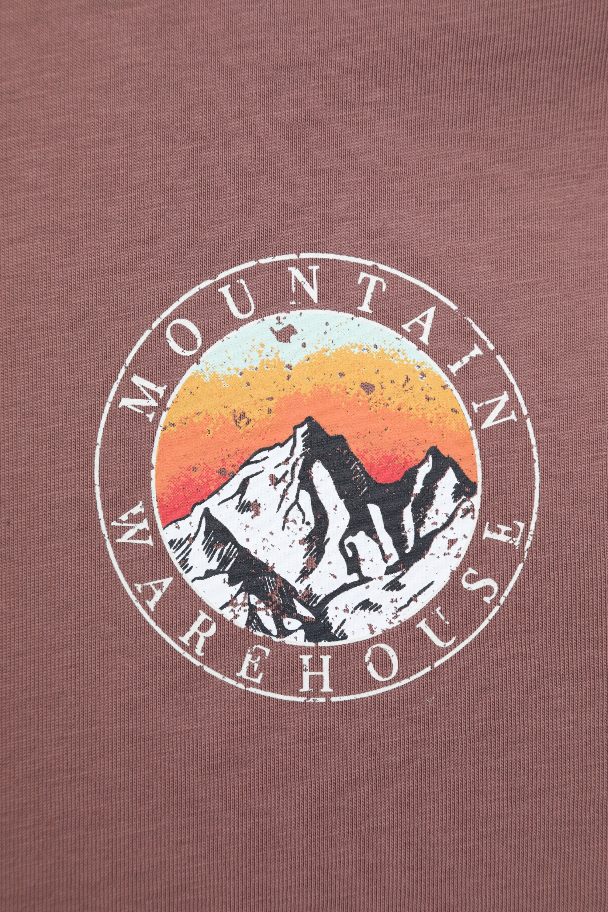 Circle Mountain Sunset Graphic Long Sleeve T-Shirt