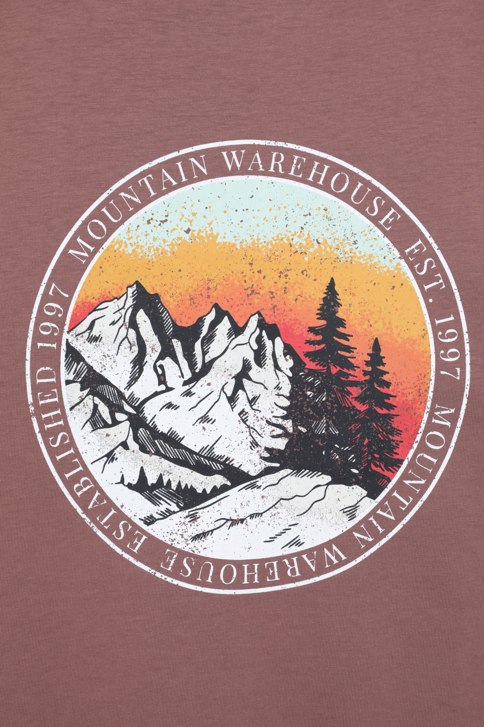Circle Mountain Sunset Graphic Long Sleeve T-Shirt