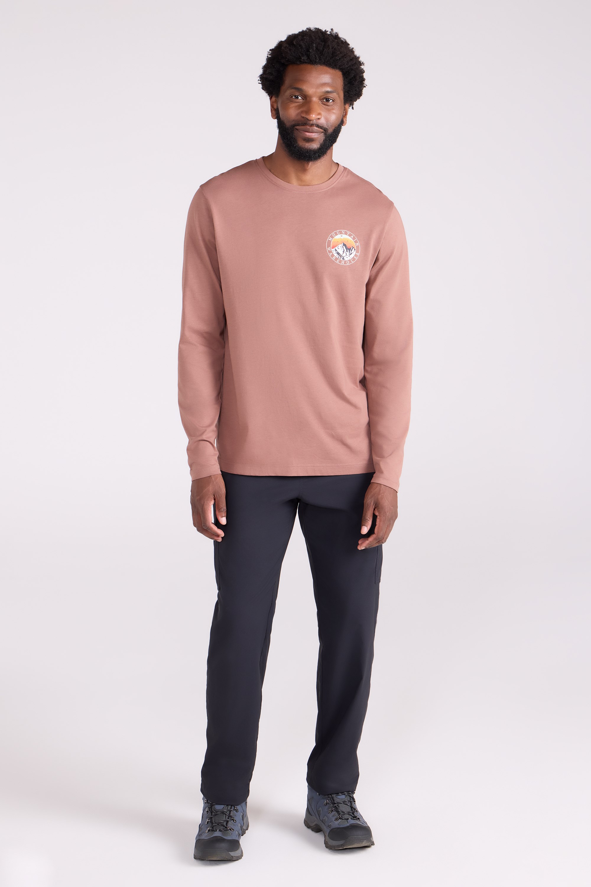 Circle Mountain Sunset Graphic Long Sleeve T-Shirt