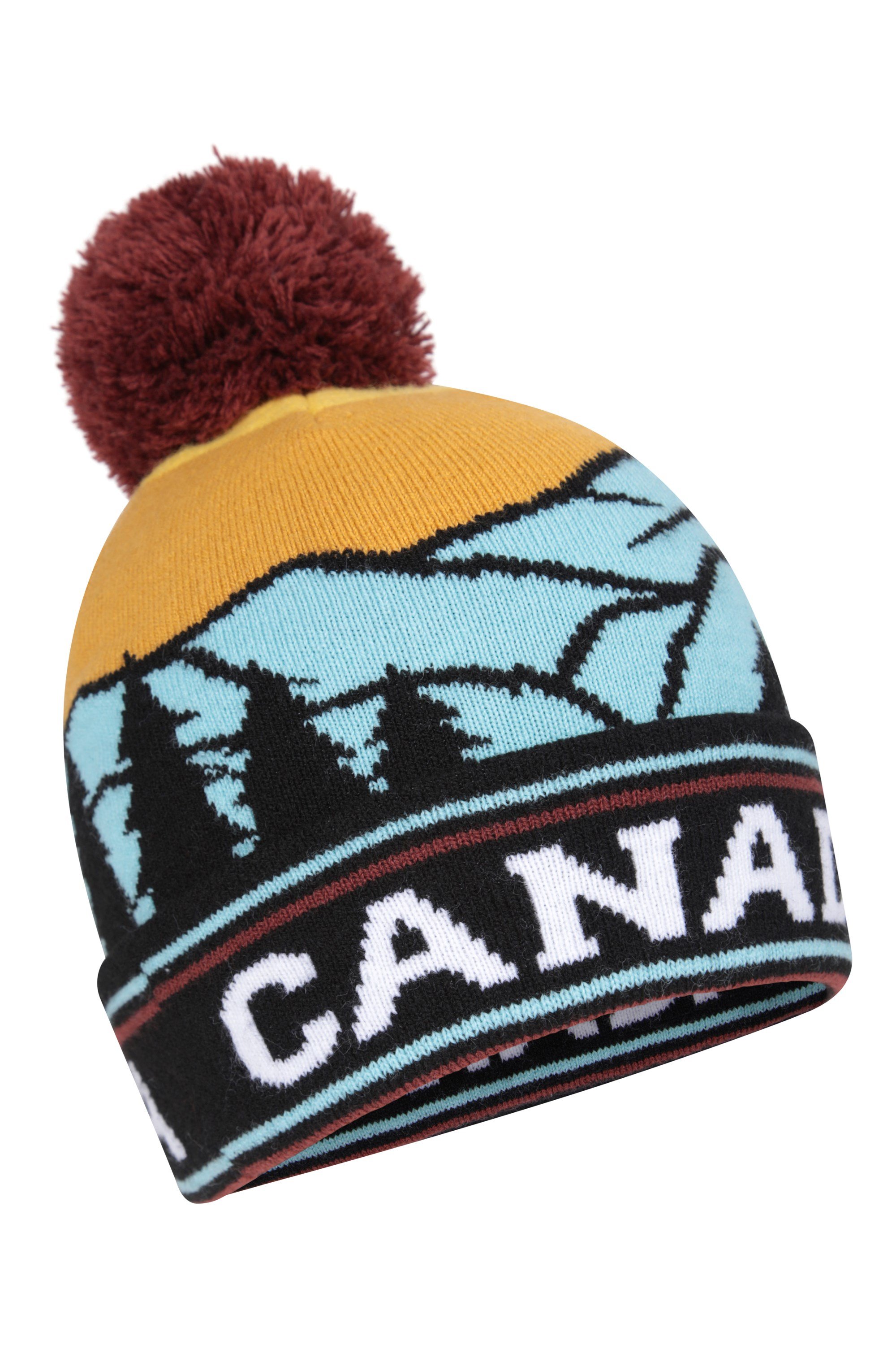 Canada Mens Jacquard Pom Beanie