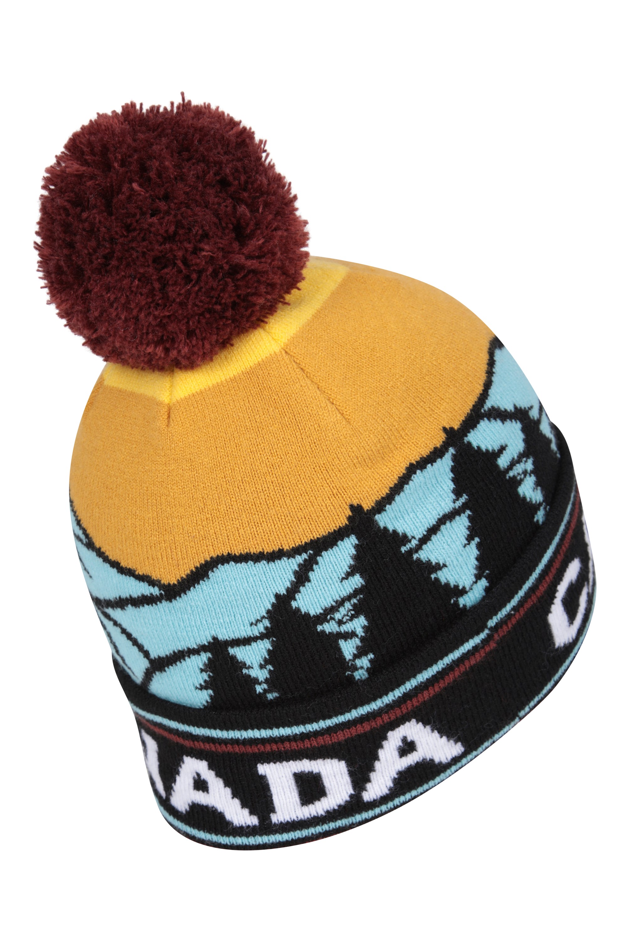 Canada Mens Jacquard Pom Beanie