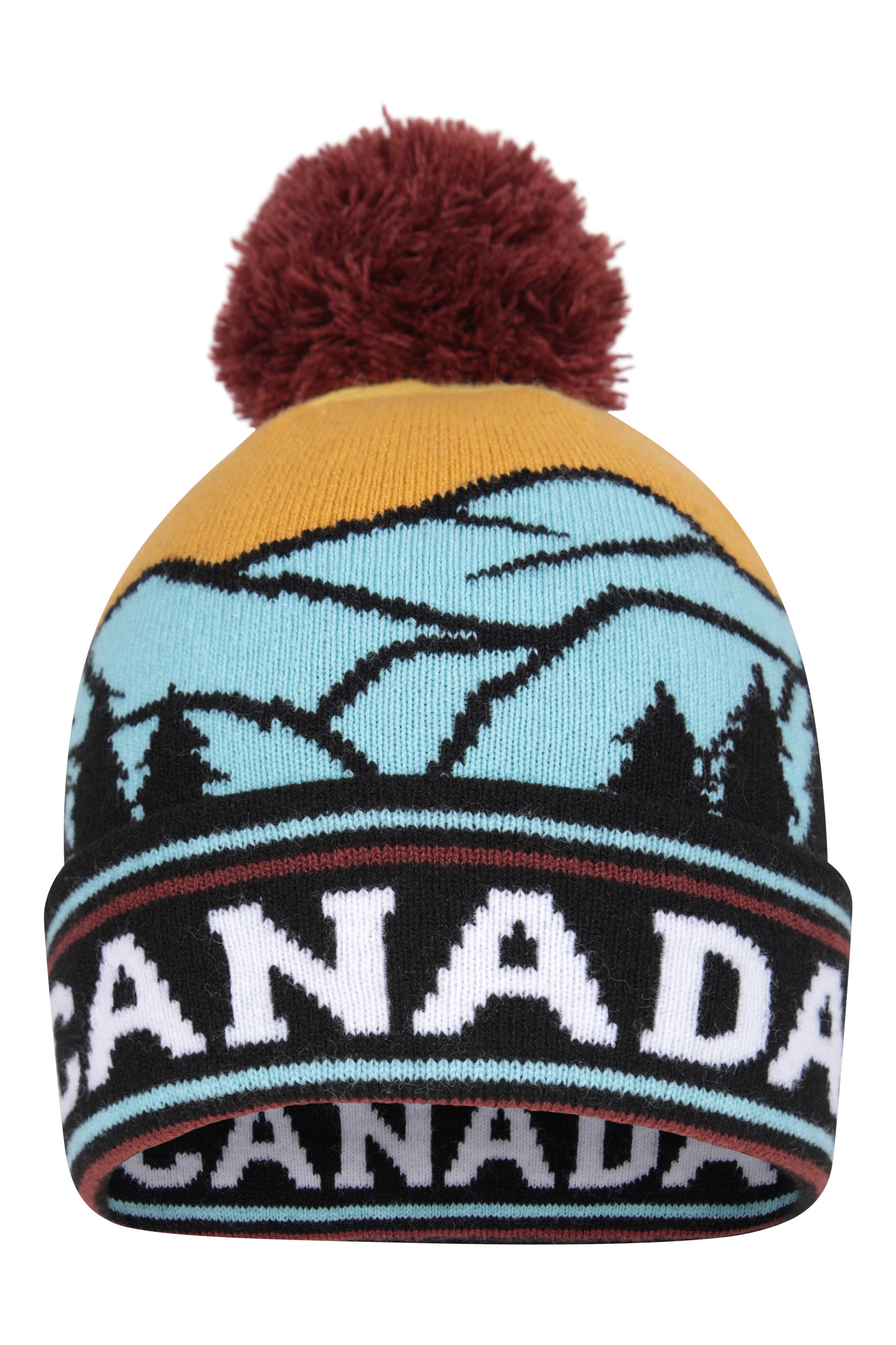 Canada Mens Jacquard Pom Beanie