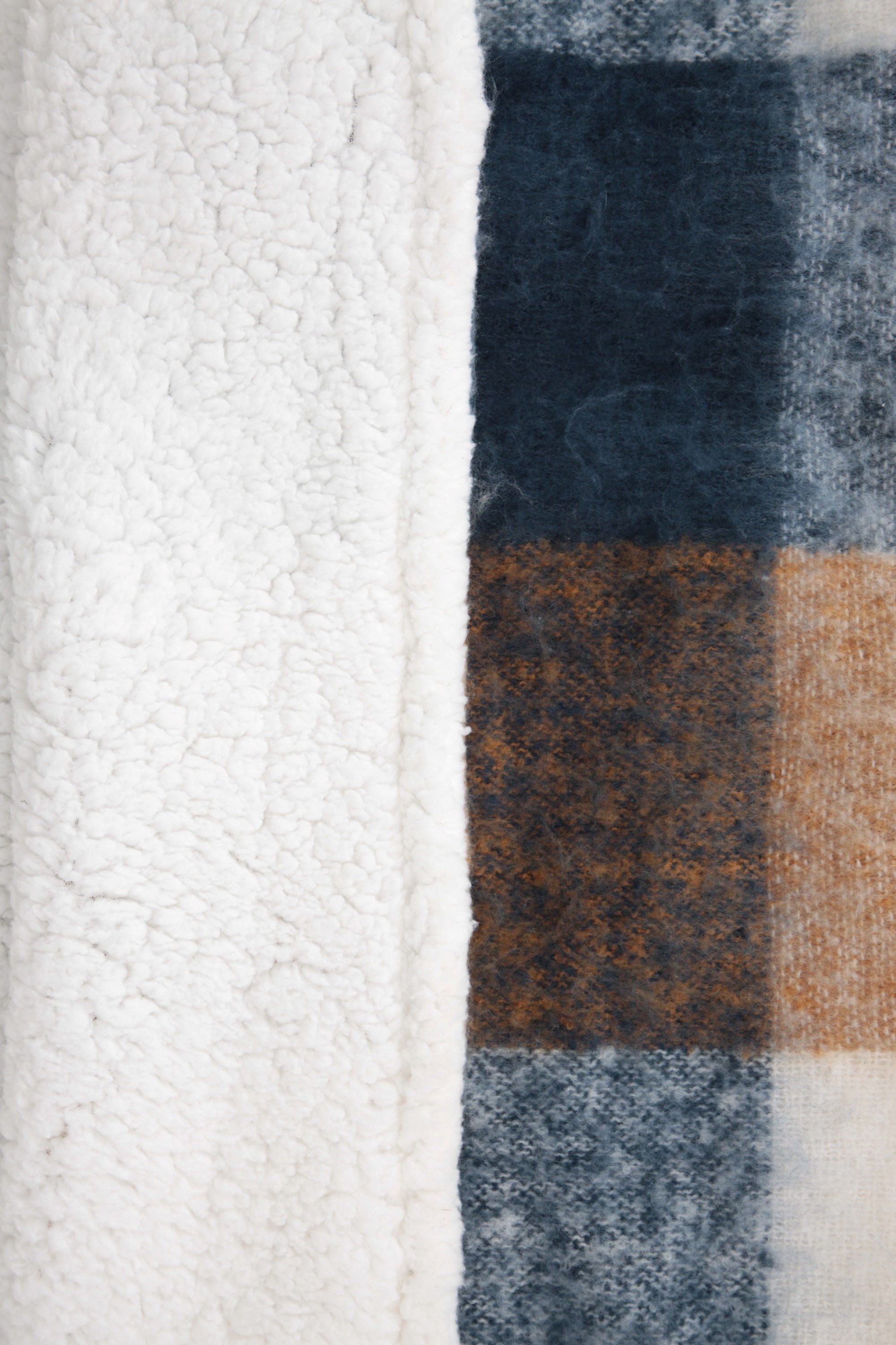 Borg Lined Check Blanket