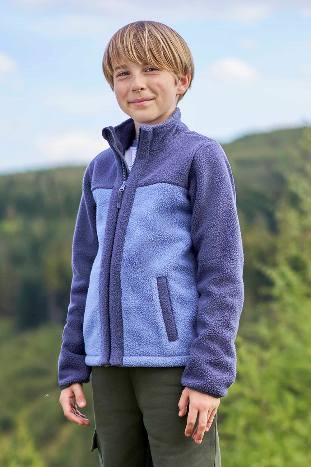 Mountain Warehouse Oak Kids Bonded Colourblock Fleece - Picture 8 of 21